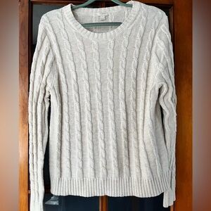 J. Crew off-white cable knit sweater